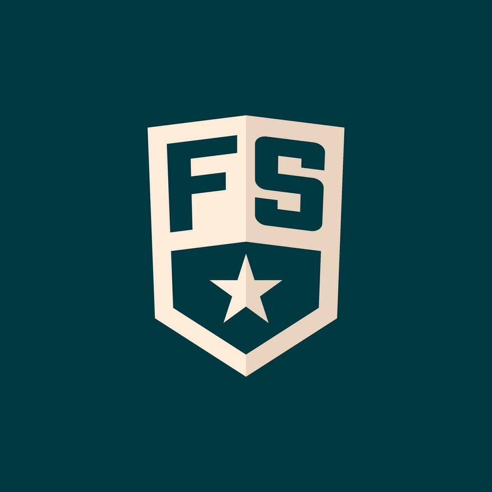 initiale fs logo étoile bouclier symbole avec Facile conception vecteur