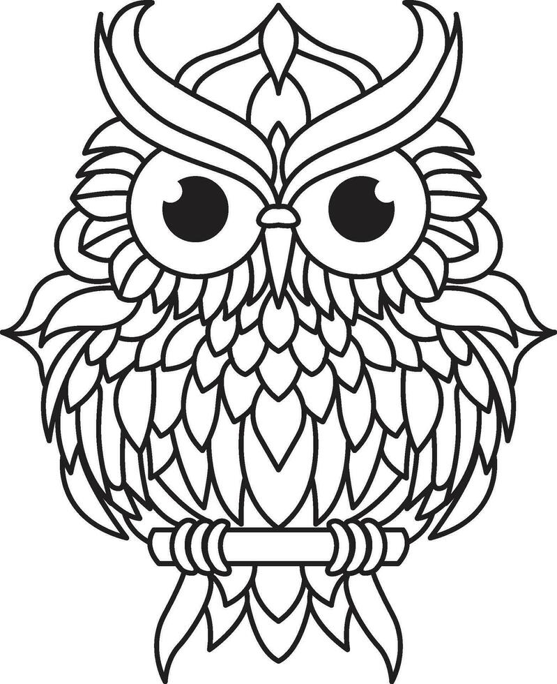 hibou mandala coloration page enchanteur hibou mandala déchaîner votre la créativité par coloration vecteur