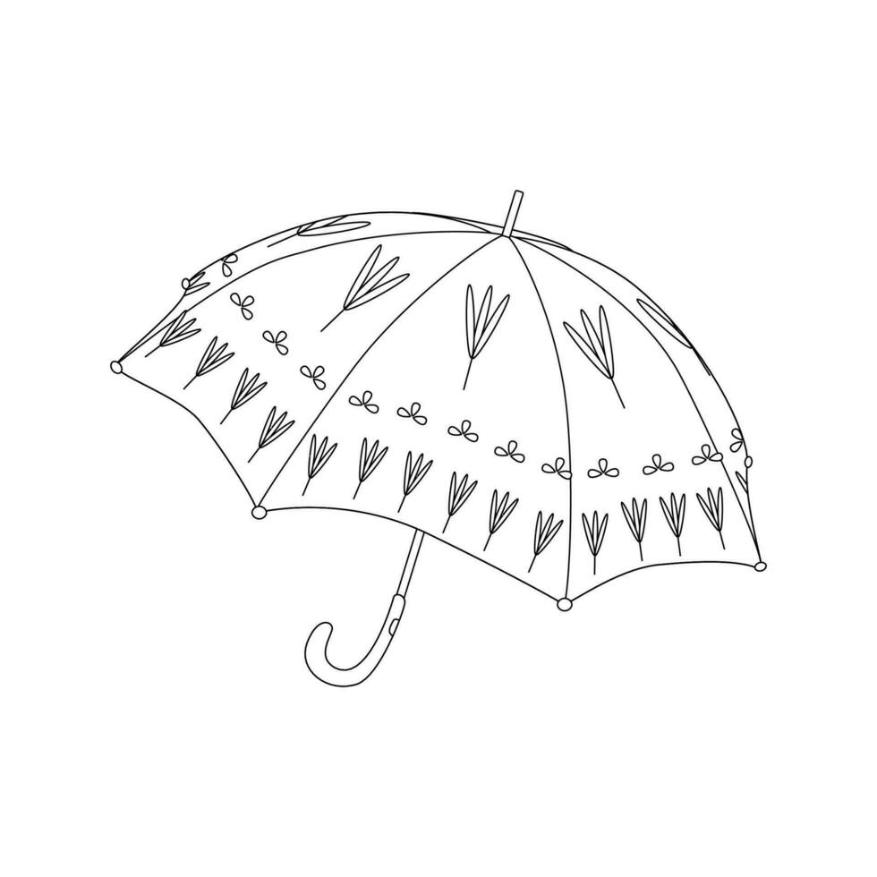 parapluie. Bonjour l'automne. l'automne saison élément, icône. ligne art. vecteur