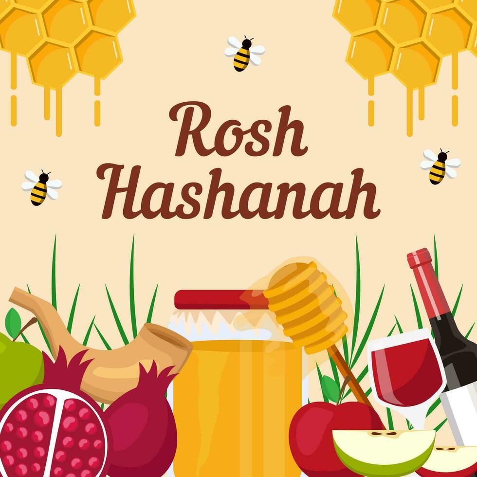 vecteur rosh hashanah illustration dans plat conception style