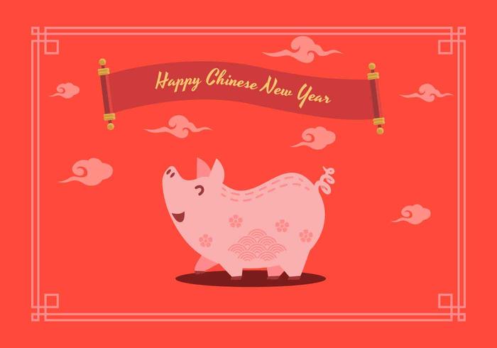 Illustration vectorielle cochon nouvel an chinois vecteur
