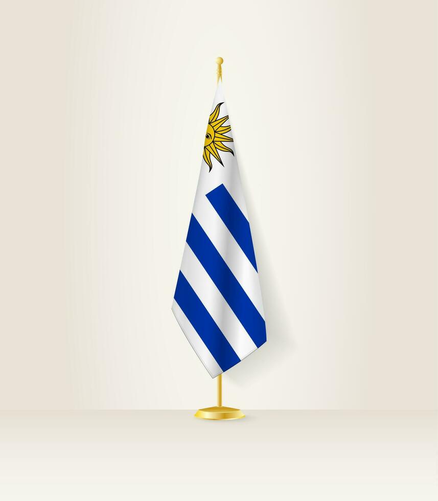 Uruguay drapeau sur une drapeau rester. vecteur