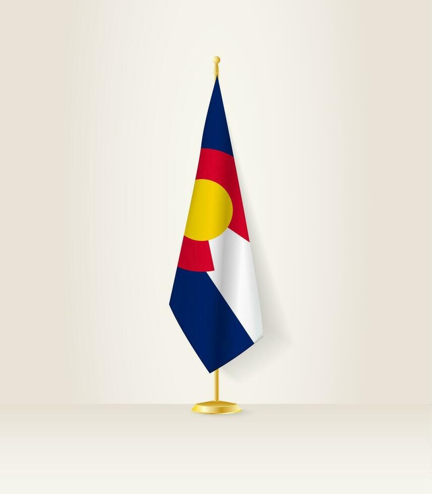 Colorado drapeau sur une drapeau rester. vecteur