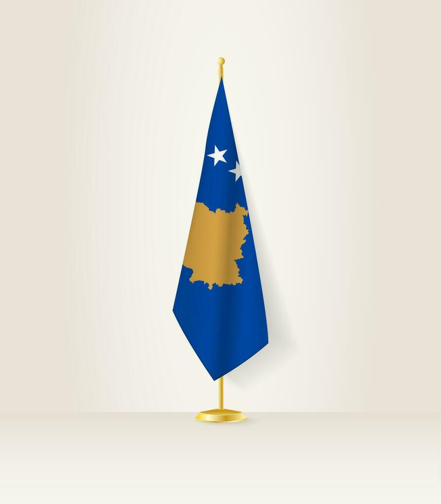 kosovo drapeau sur une drapeau rester. vecteur