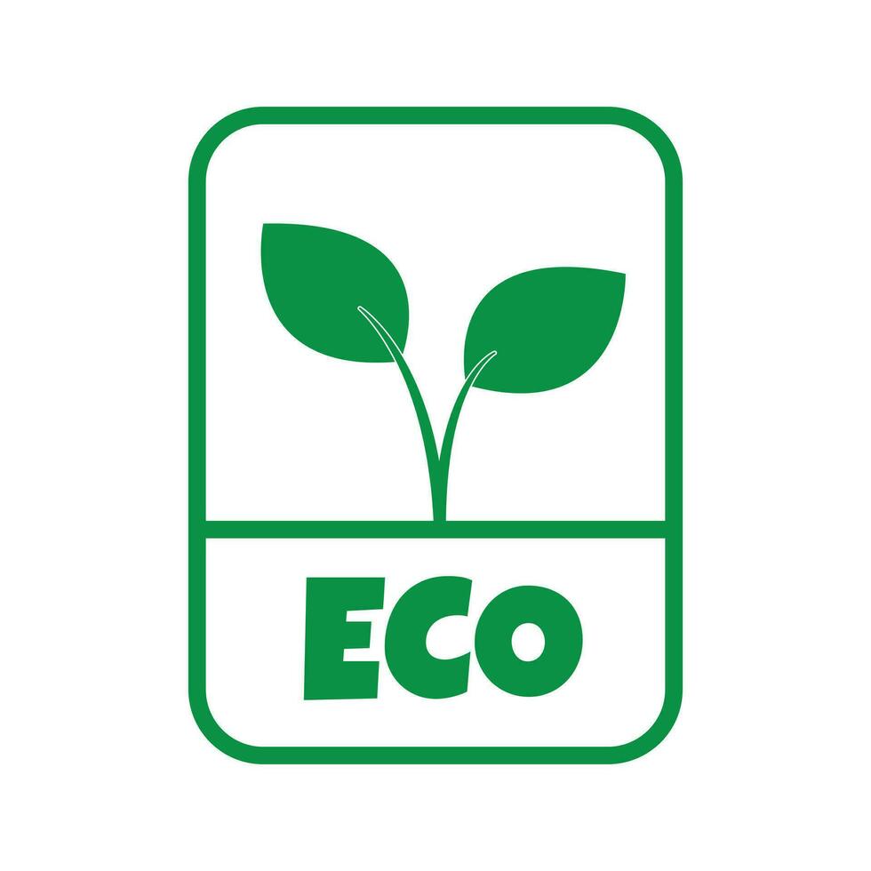 éco des produits autocollant, étiqueter, badge et logo. écologie icône. logo modèle avec vert feuilles pour biologique et éco amical des produits. vecteur illustration