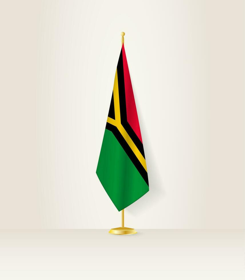 Vanuatu drapeau sur une drapeau rester. vecteur