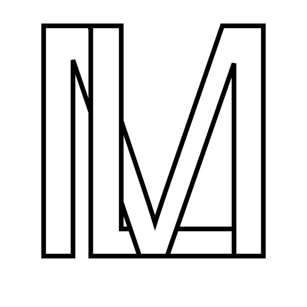 logo signe lm ml icône double des lettres logotype m l vecteur