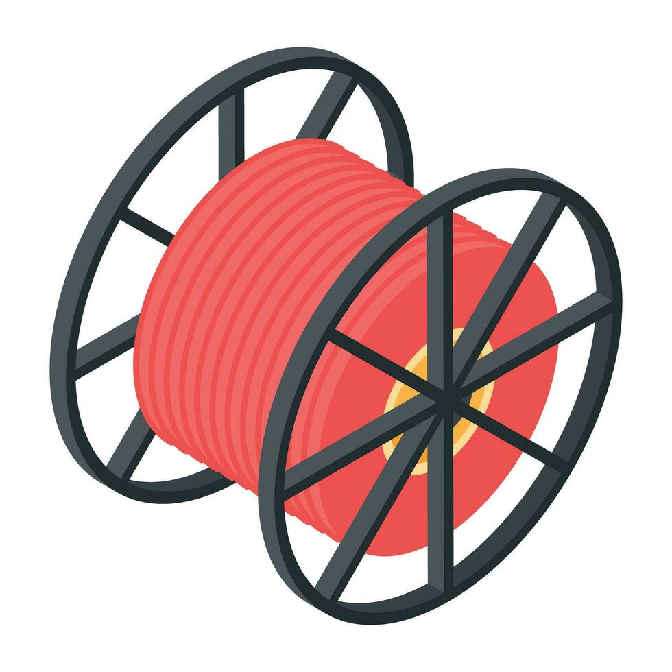 un isométrique icône de câble rouleau vecteur