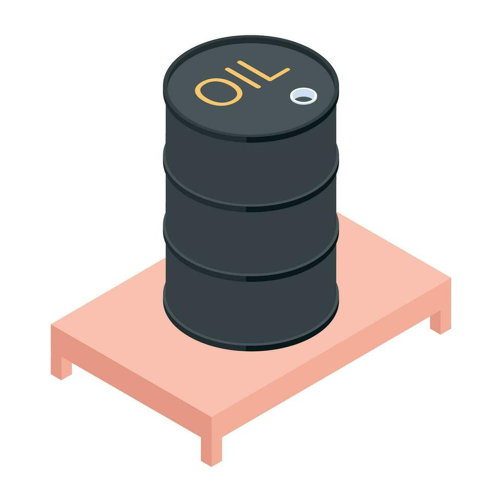 moderne isométrique icône de pétrole baril vecteur