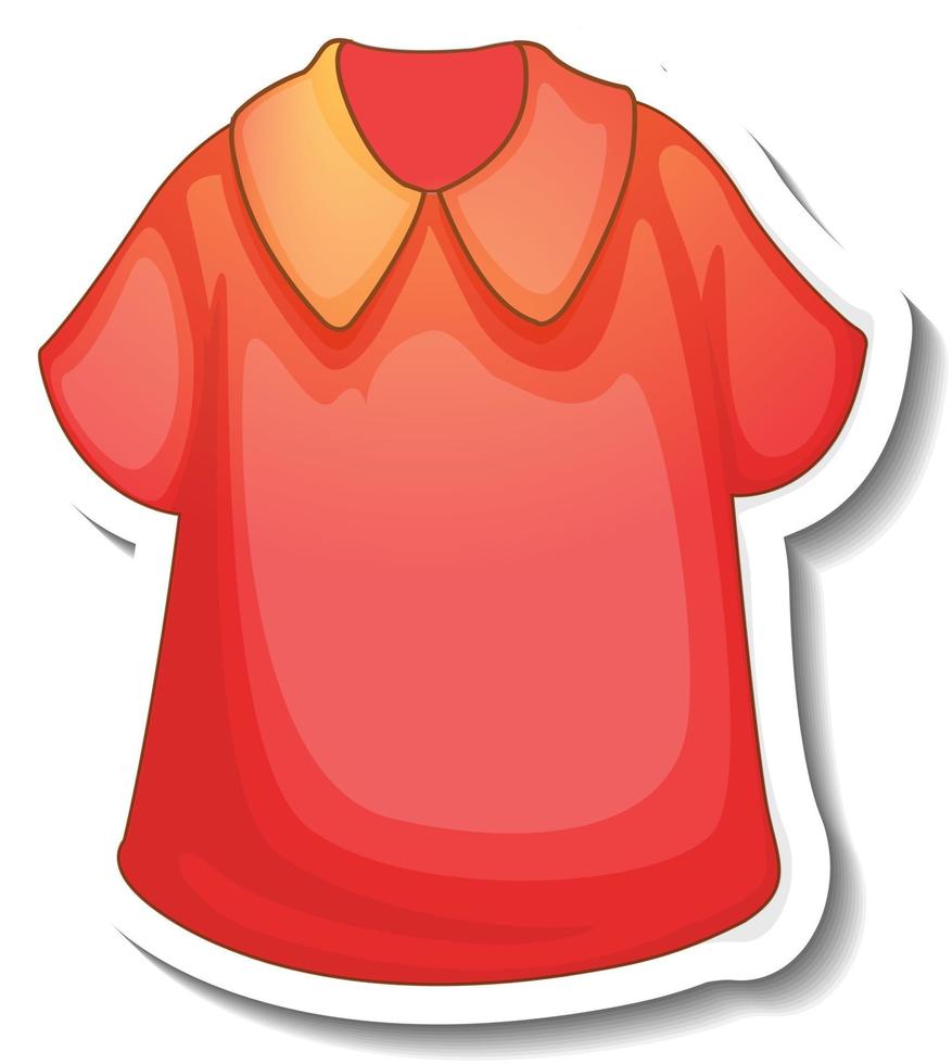 un modèle d'autocollant avec une chemise rouge pour les femmes isolées vecteur