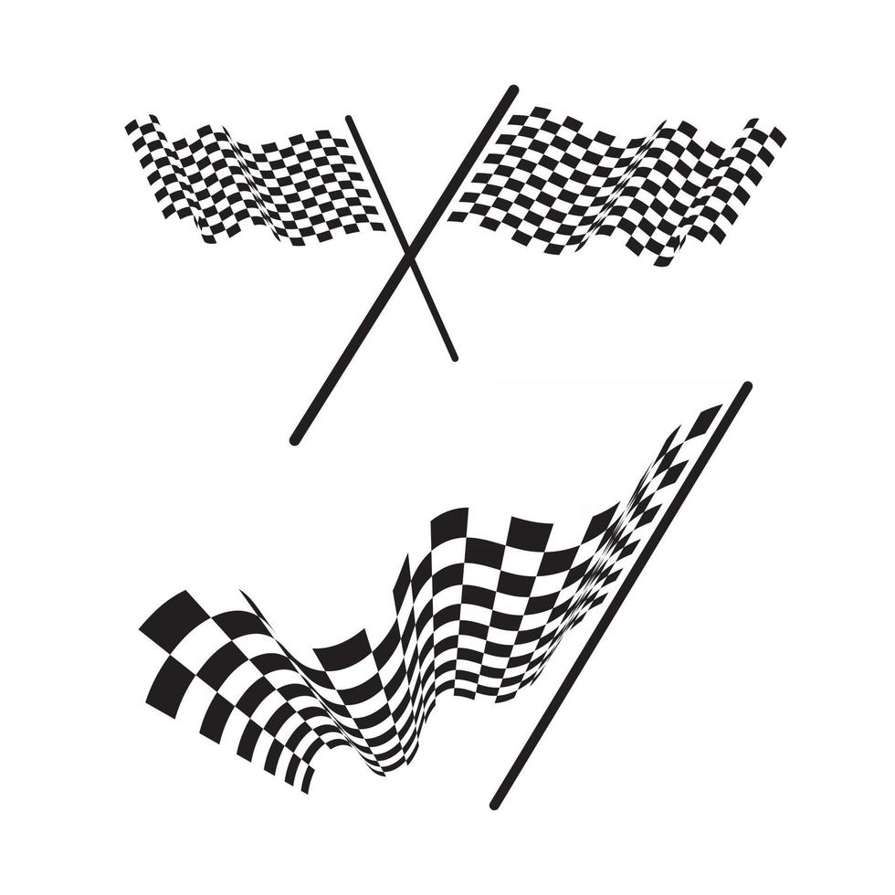 icône de drapeau de course, modèle de logo de drapeau de course de conception simple vecteur