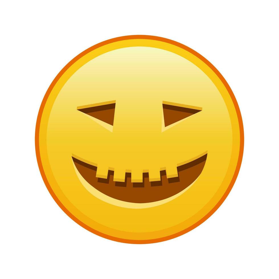 effrayant Halloween visage grand Taille de Jaune emoji sourire vecteur