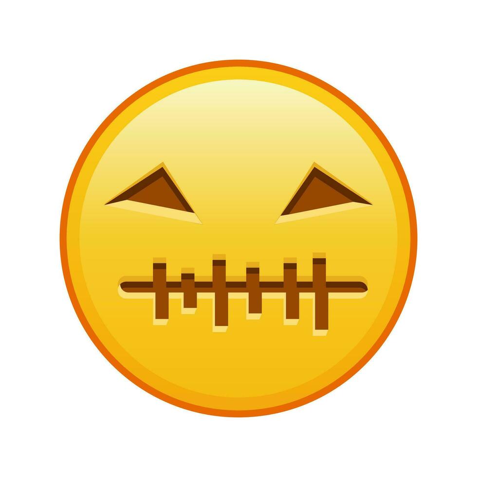 effrayant Halloween visage grand Taille de Jaune emoji sourire vecteur