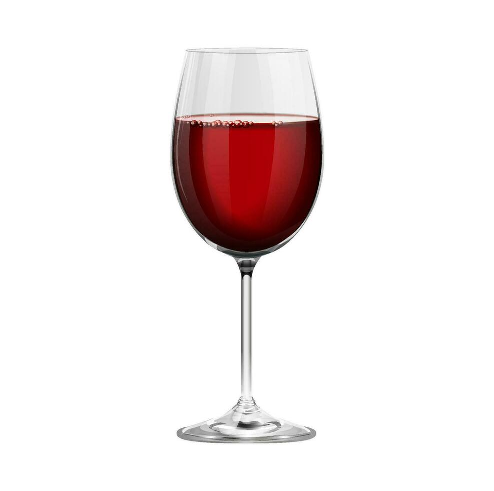 réaliste rouge du vin verre Bordeaux isolé sur blanc Contexte vecteur