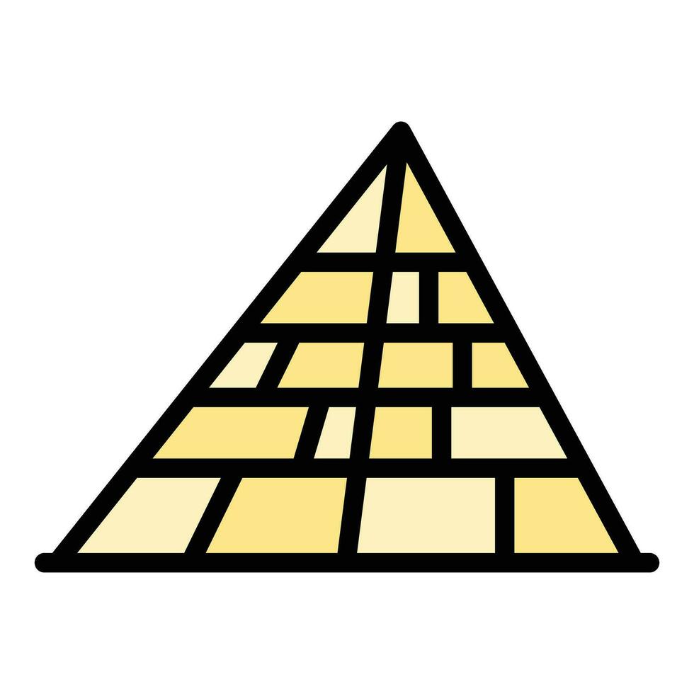 Afrique pyramide icône vecteur plat