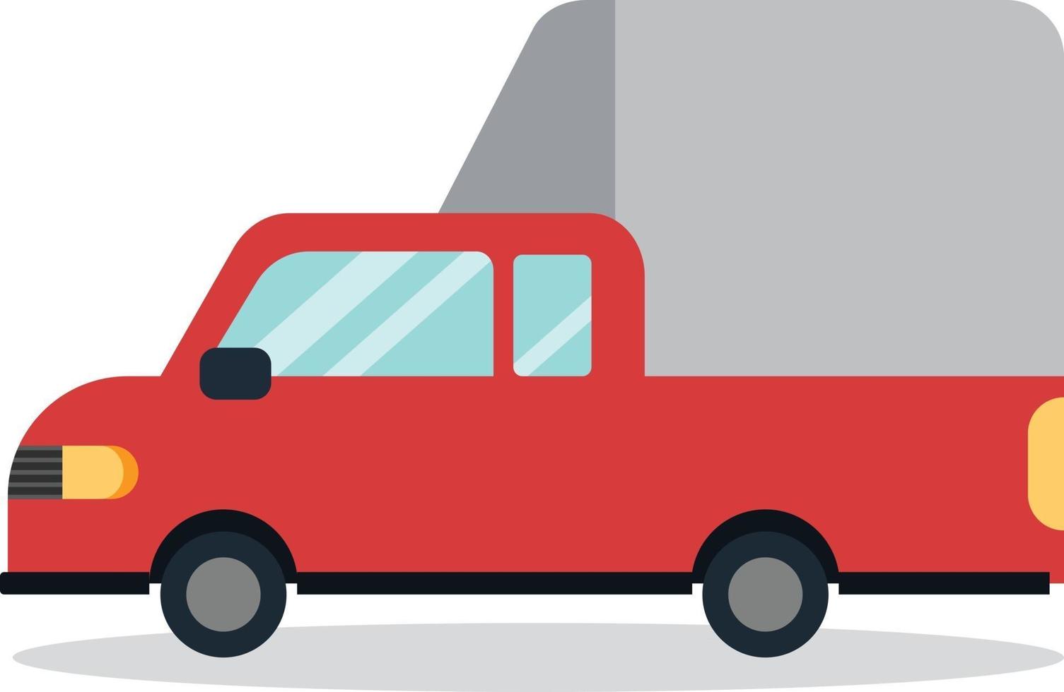 conception de dessin animé de voiture plate minimale avec fond blanc vector.red truck design plat.thai mini truck vecteur