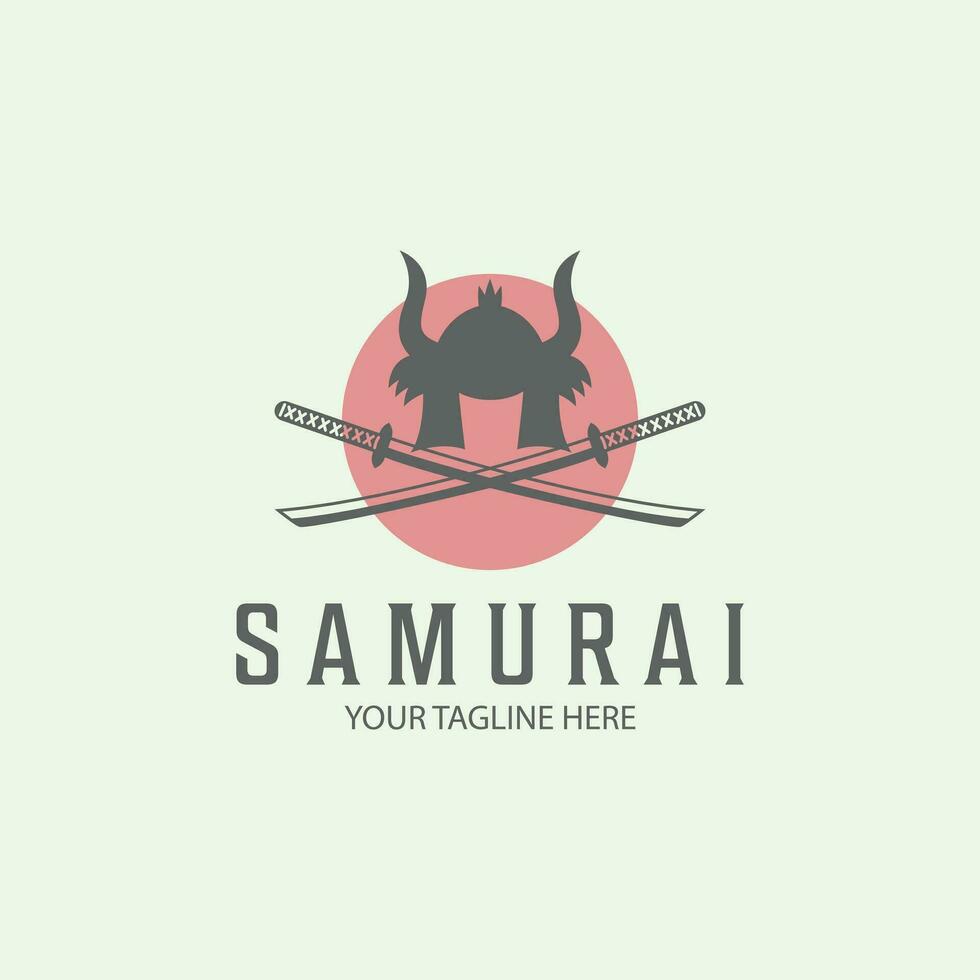 traditionnel logo samouraï katana Japon symbole icône conception vecteur