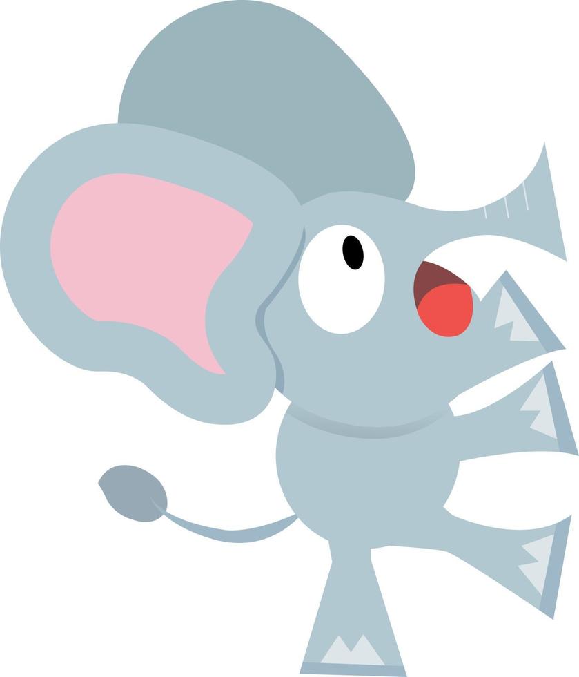 vecteur de conception de dessin animé mignon d'éléphant. personnage de mascotte éléphant surpris.adorable