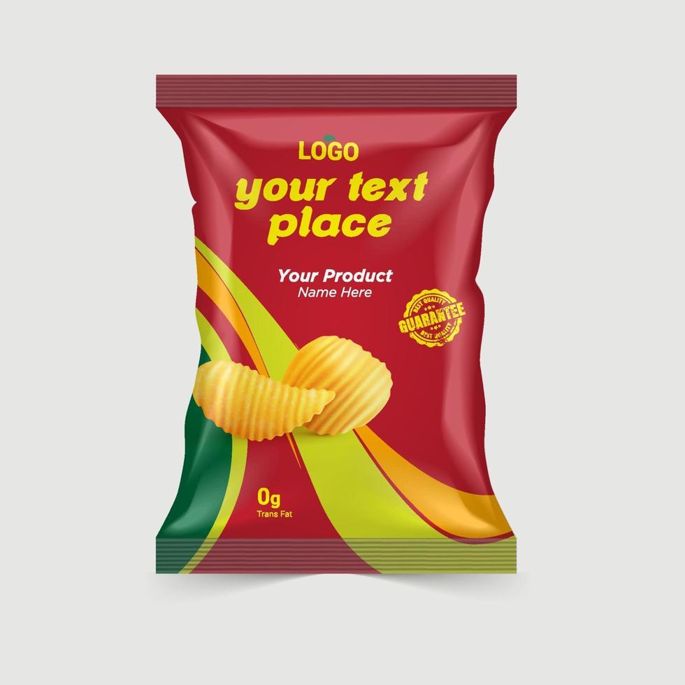 idées de conception d'emballage de chips et de fruits secs gratuits pour une entreprise d'emballage vecteur