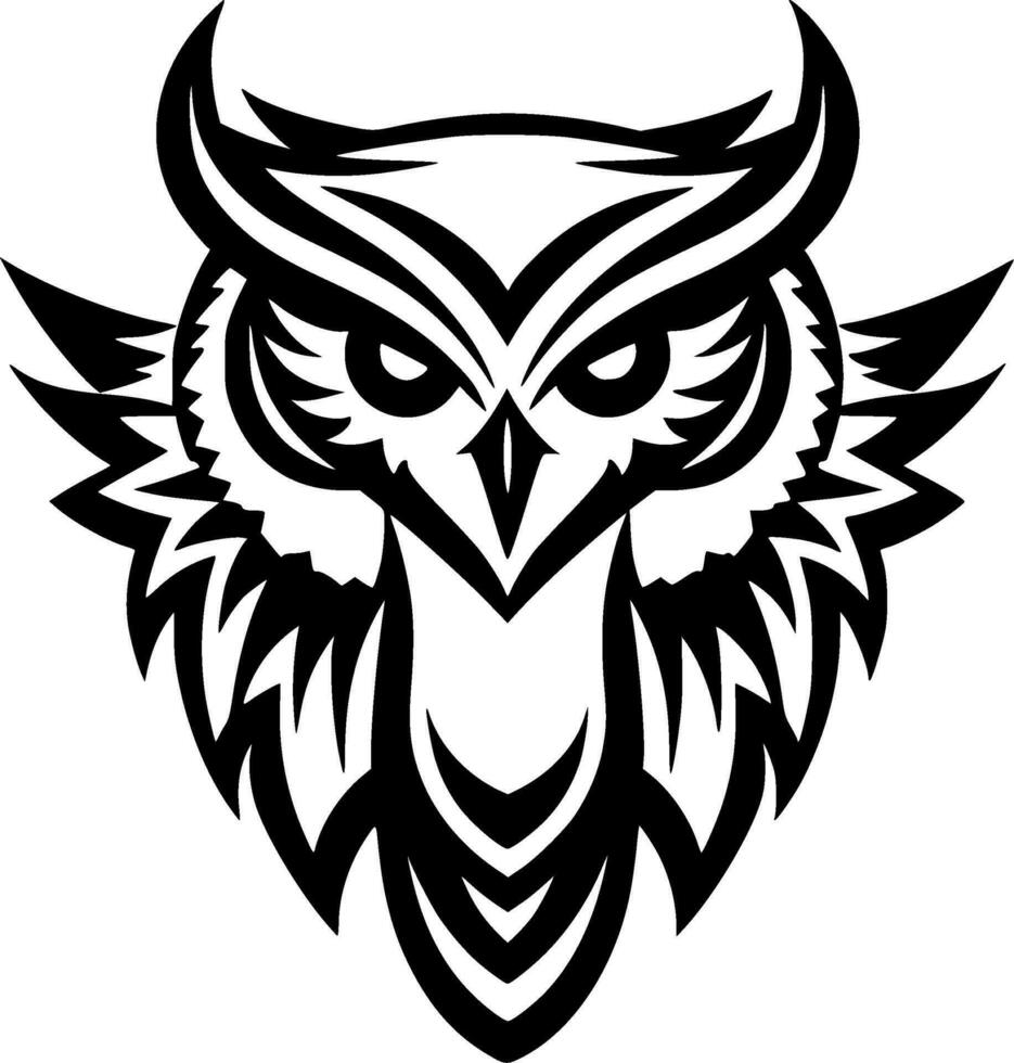 hibou, noir et blanc vecteur illustration