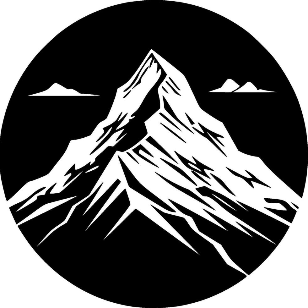 montagnes, minimaliste et Facile silhouette - vecteur illustration