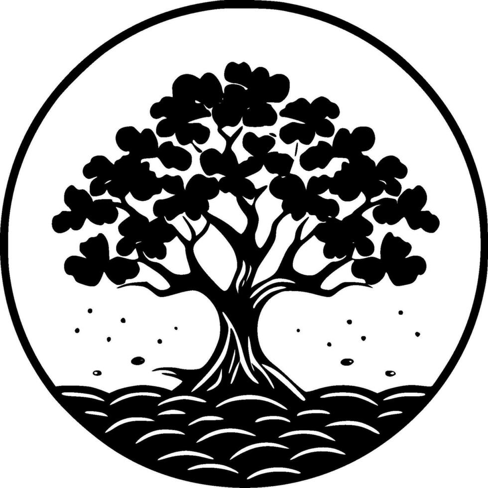 arbre - minimaliste et plat logo - vecteur illustration