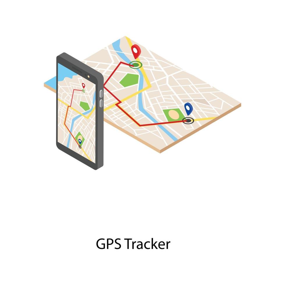 traqueur gps et navigation vecteur