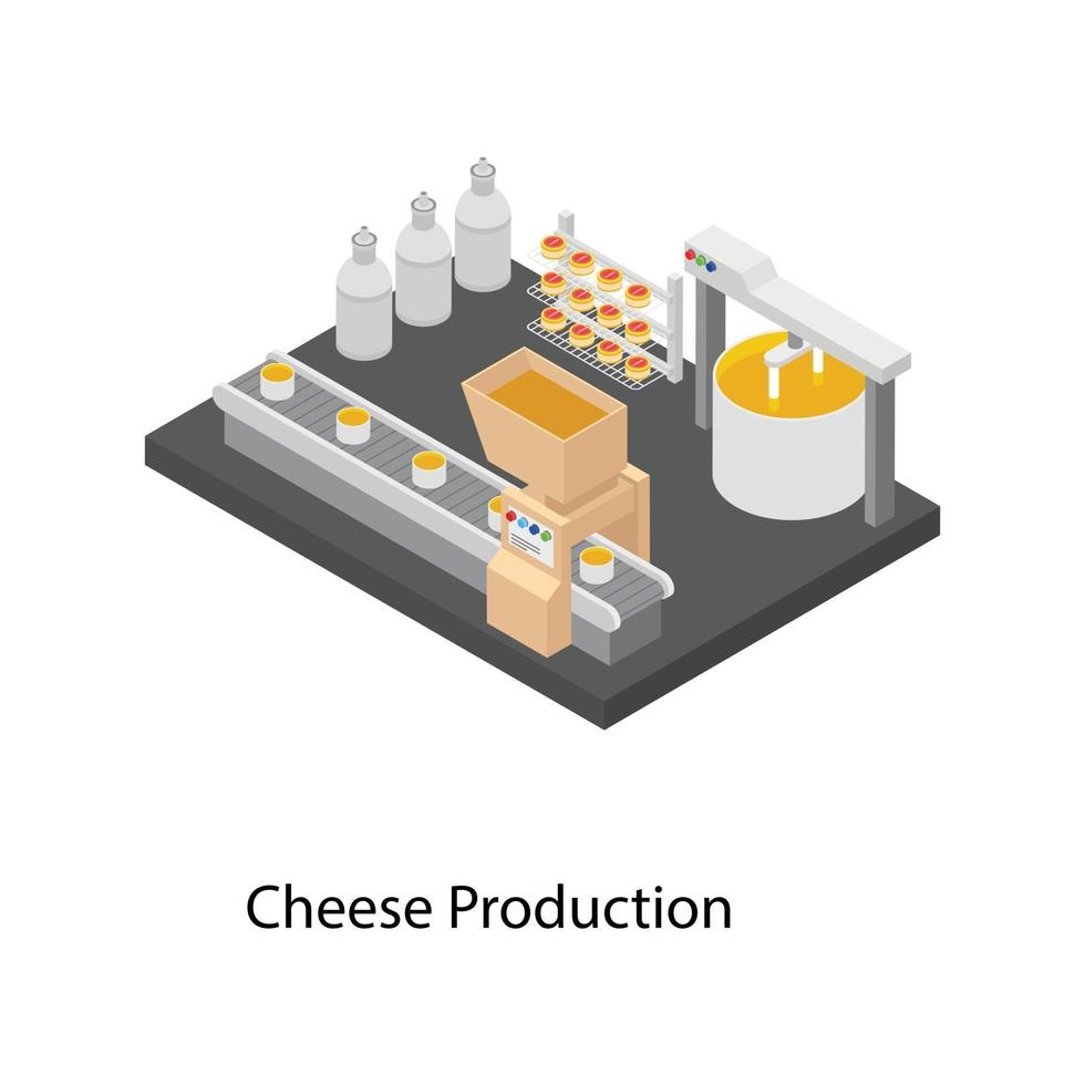 concepts de production de fromage vecteur