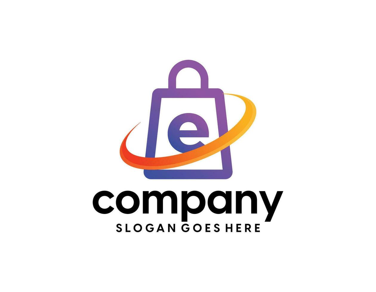 création de logo de commerce électronique abstrait moderne créatif, modèle de conception de logo de sac à provisions en ligne dégradé coloré vecteur