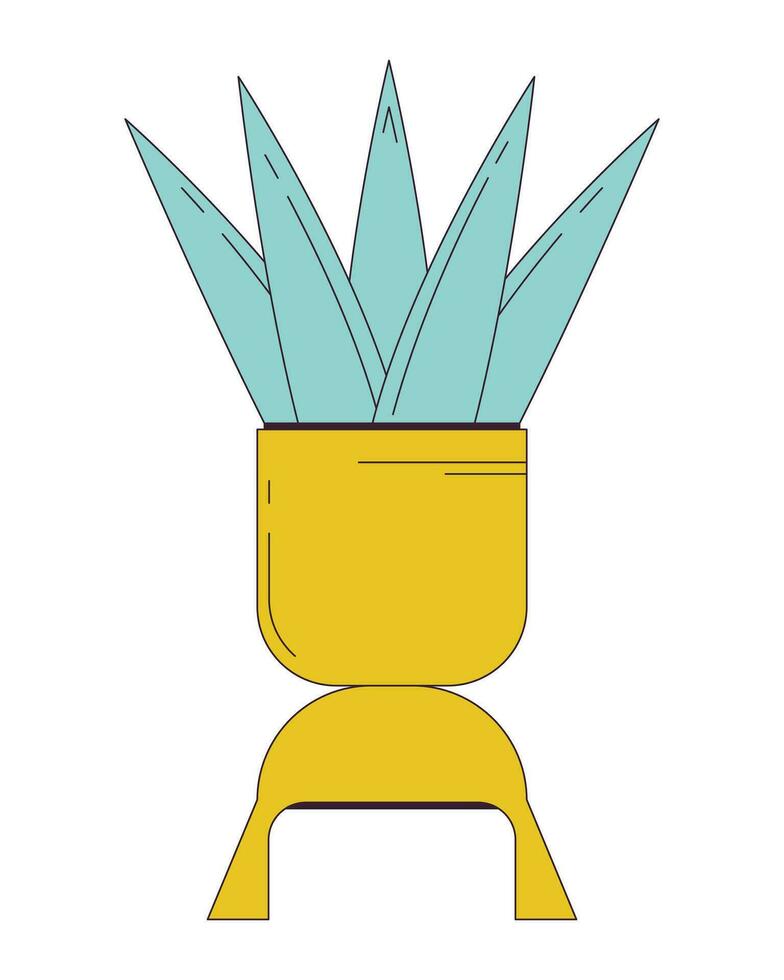 moderne plante d'appartement mis en pot dans antique vase plat ligne Couleur isolé vecteur objet. maison plante. modifiable agrafe art image sur blanc Contexte. Facile contour dessin animé place illustration pour la toile conception