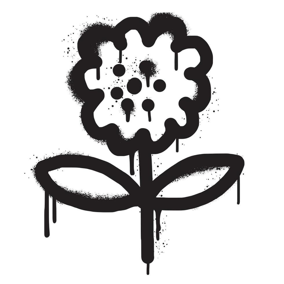 vaporisateur peint graffiti fleur pulvérisé isolé avec une blanc Contexte. vecteur