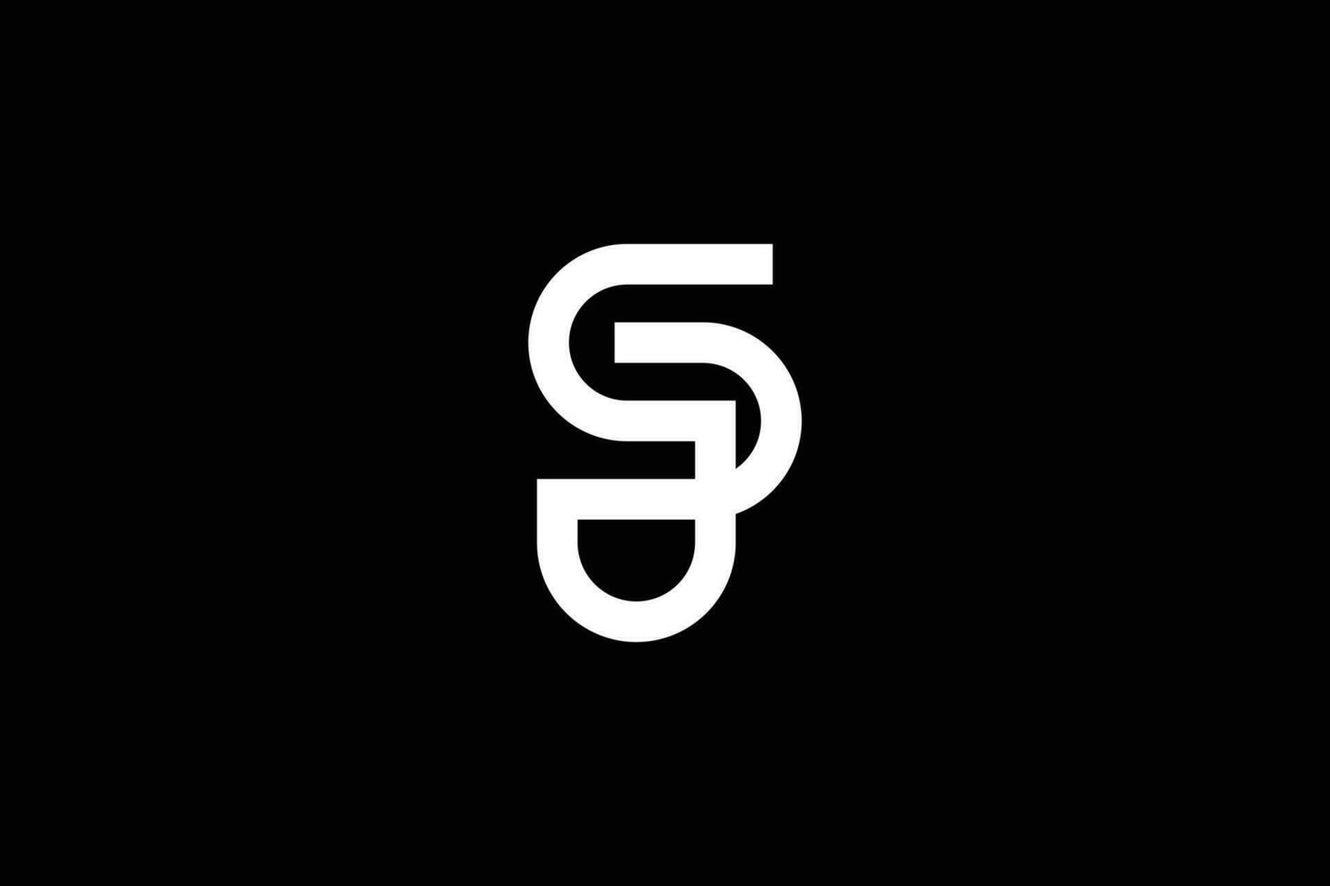Créatif et minimaliste initiale lettre s p logo conception modèle sur noir Contexte 1 vecteur