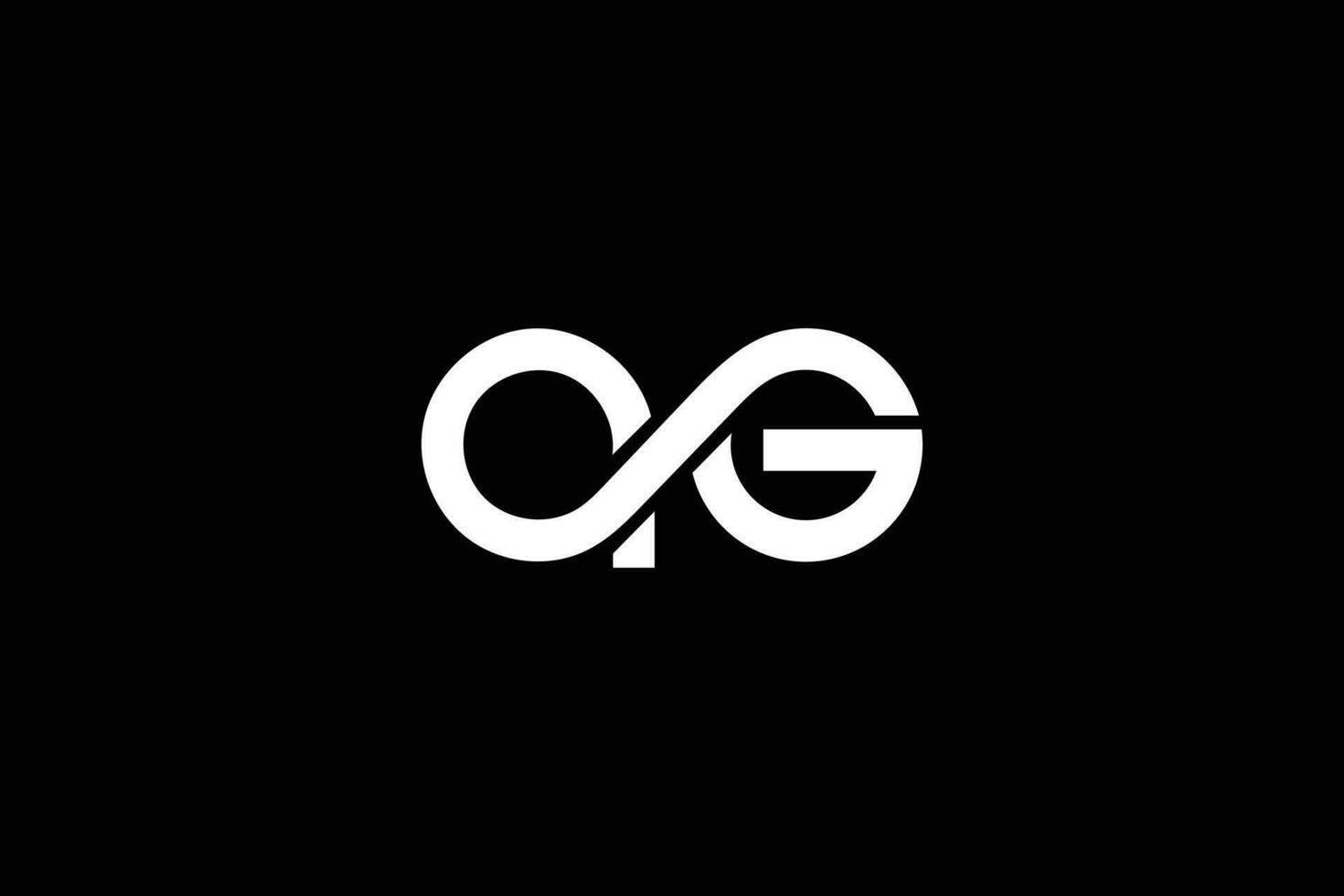 Créatif et professionnel initiale lettre une g infini logo conception modèle sur noir Contexte vecteur