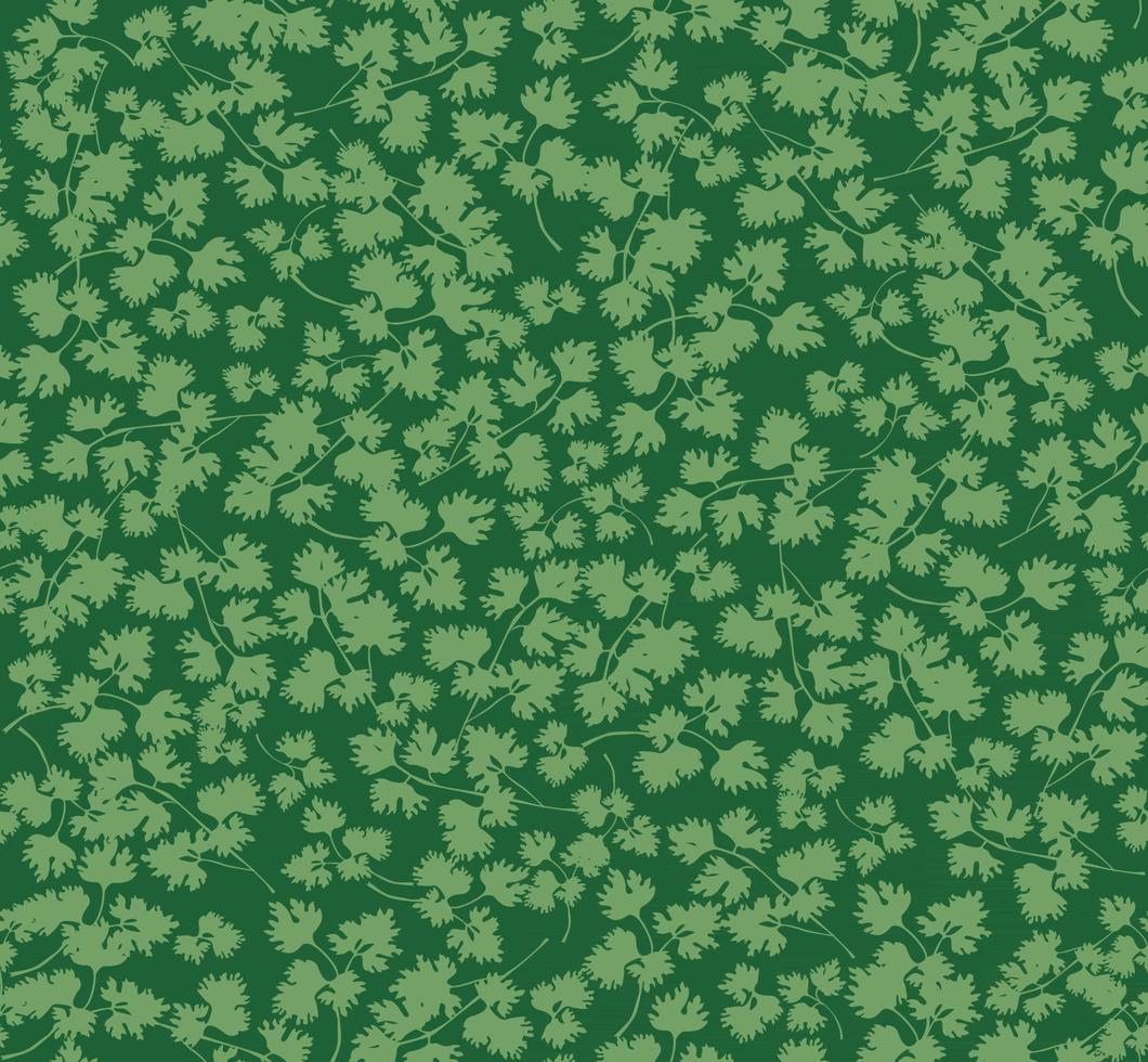 motif floral sans couture. feuilles de fond. s'épanouir dans la texture du jardin avec des feuilles de persil vecteur