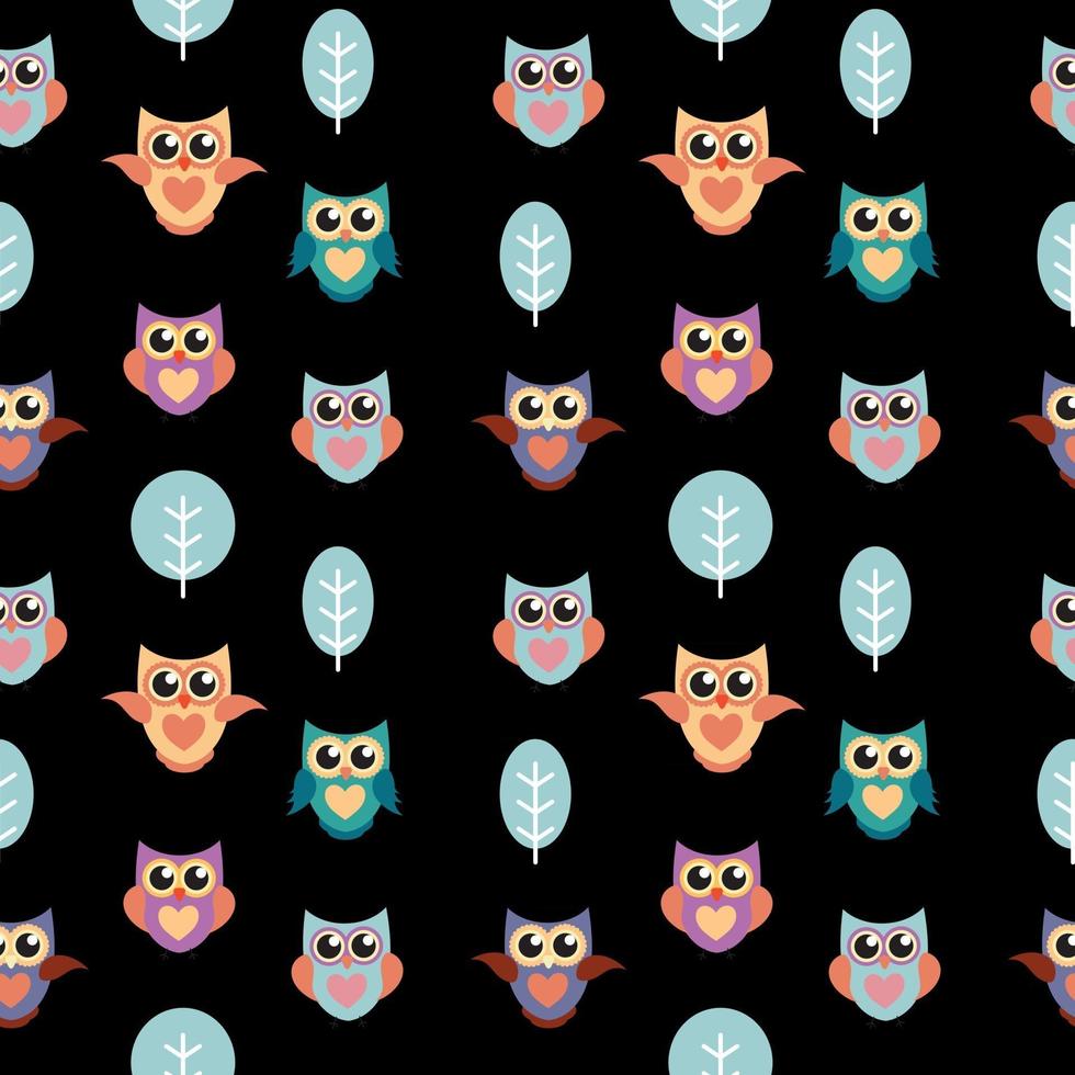 Illustration vectorielle de chouette motif de fond transparent vecteur