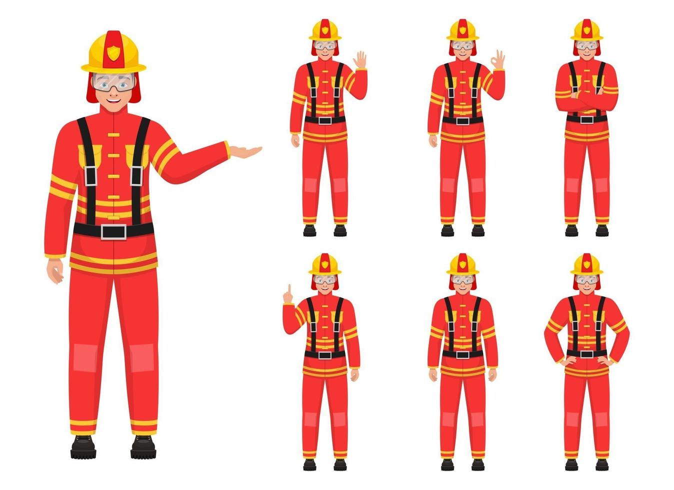 illustration de conception de vecteur de pompier isolé sur fond blanc