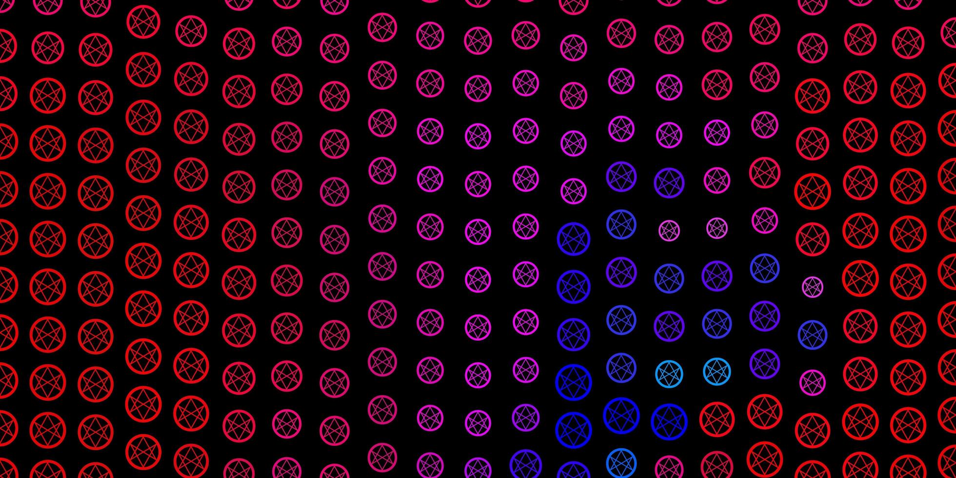 modèle vectoriel rouge bleu foncé avec des signes ésotériques