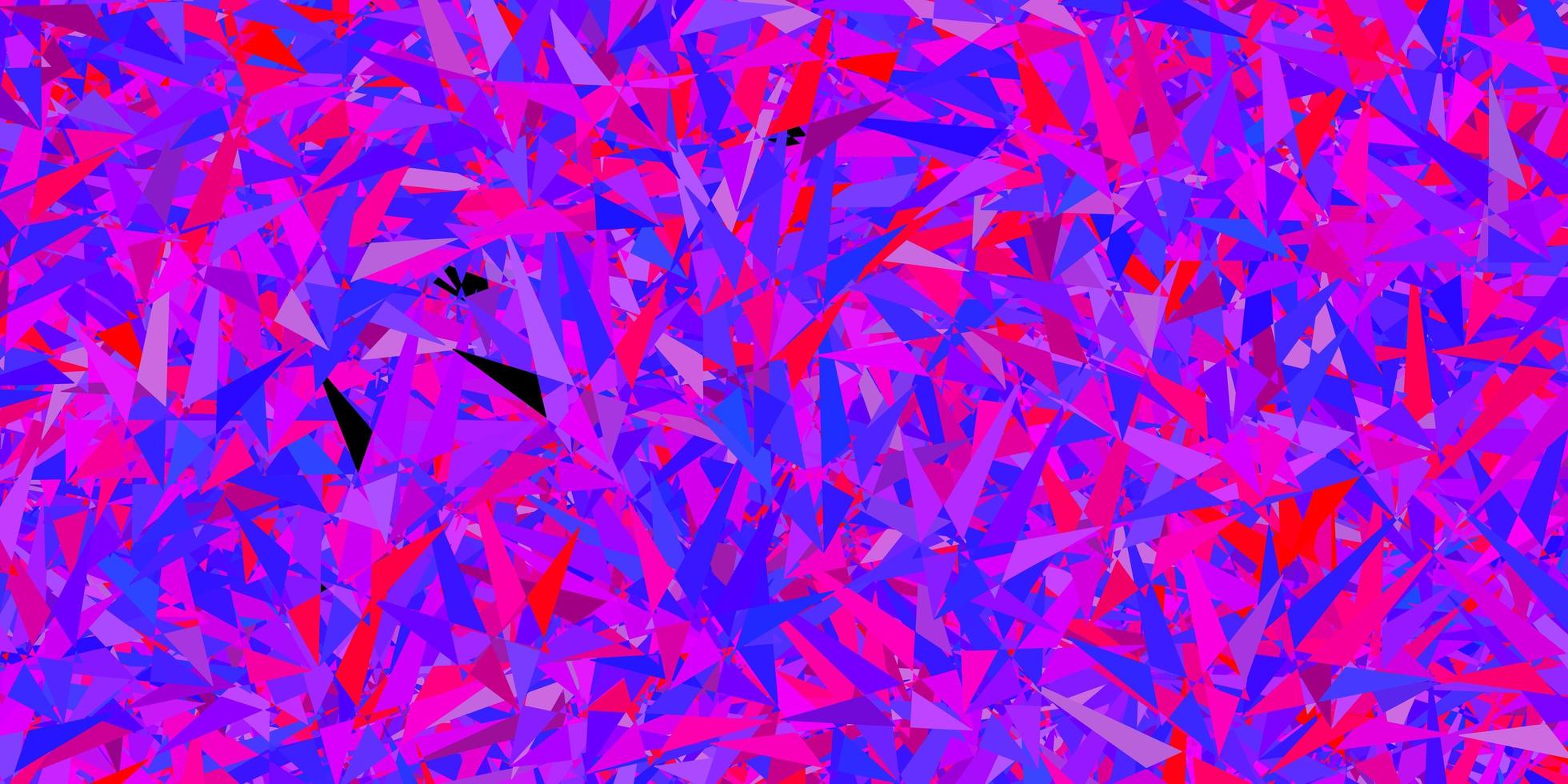 modèle vectoriel rouge bleu foncé avec des triangles de cristaux