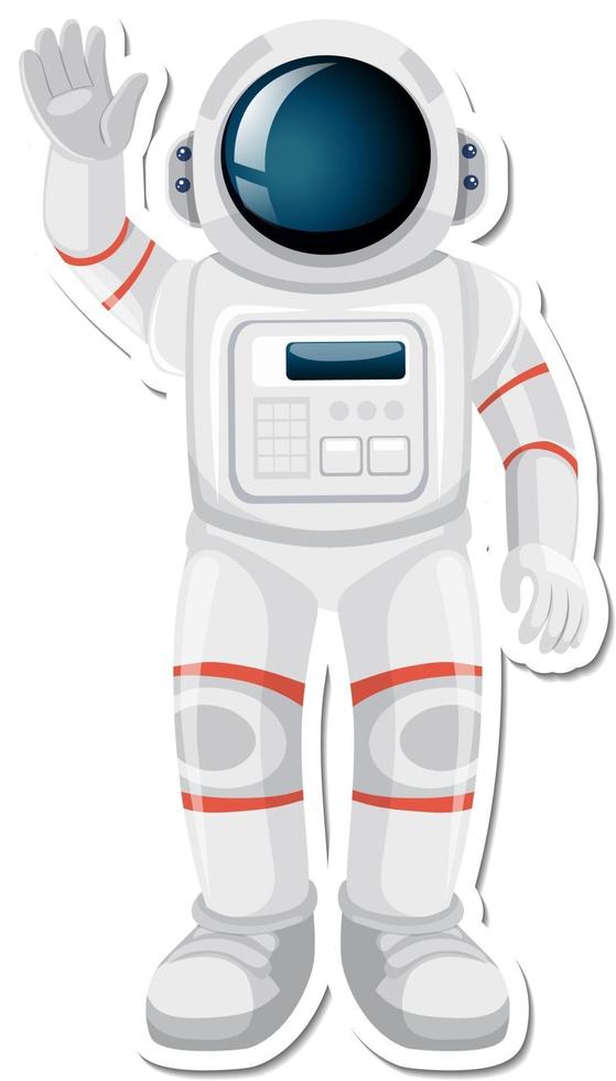 personnage de dessin animé astronaute ou astronaute dans un style autocollant vecteur