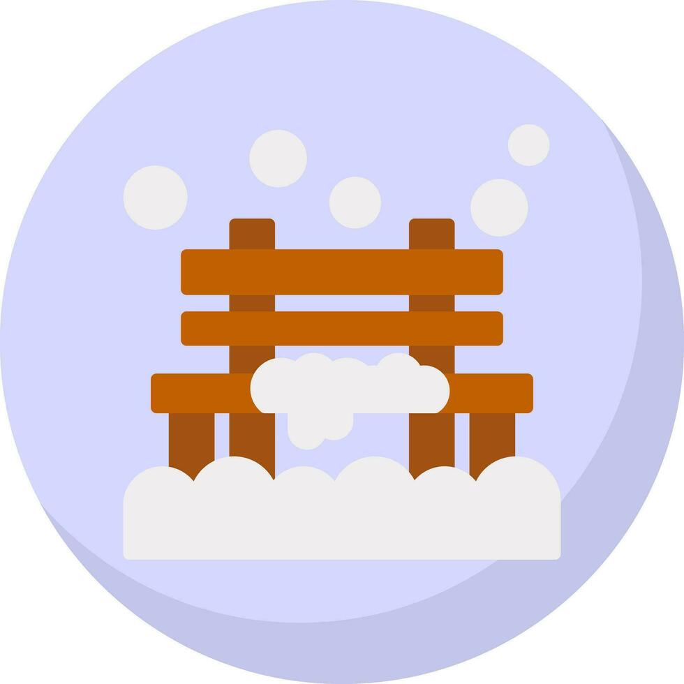couvert de neige banc vecteur icône conception