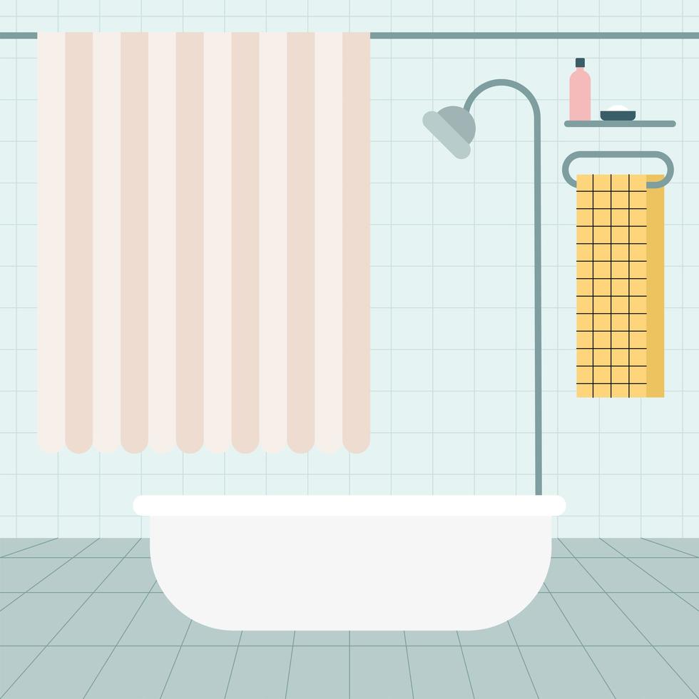 baignoire dans la salle de bain vecteur