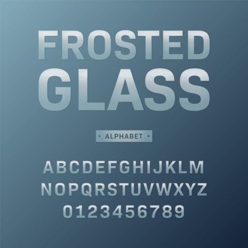 Jeu de vecteur alphabet en verre dépoli