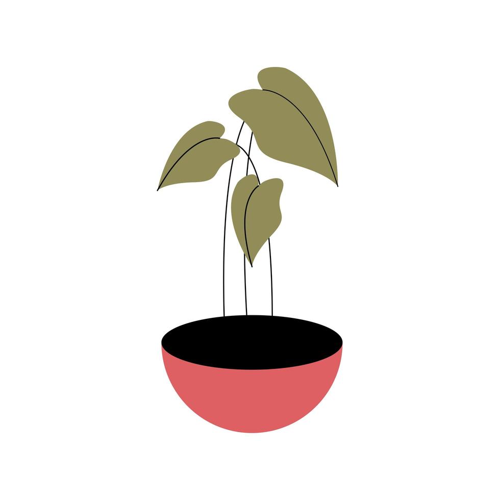 plante d'intérieur en icône de pot en céramique vecteur