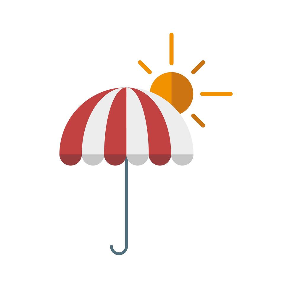 parapluie rayé avec dessin vectoriel soleil
