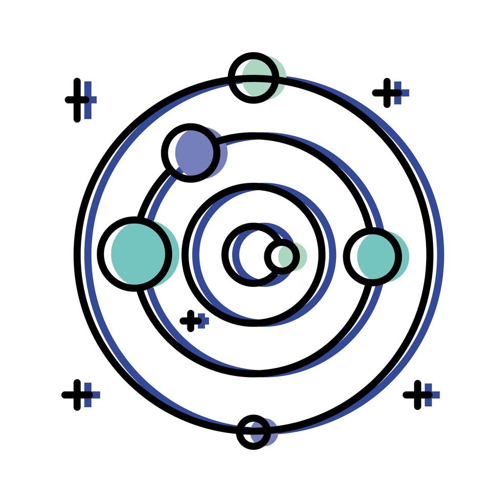 conception de vecteur d'icône de système solaire spatial