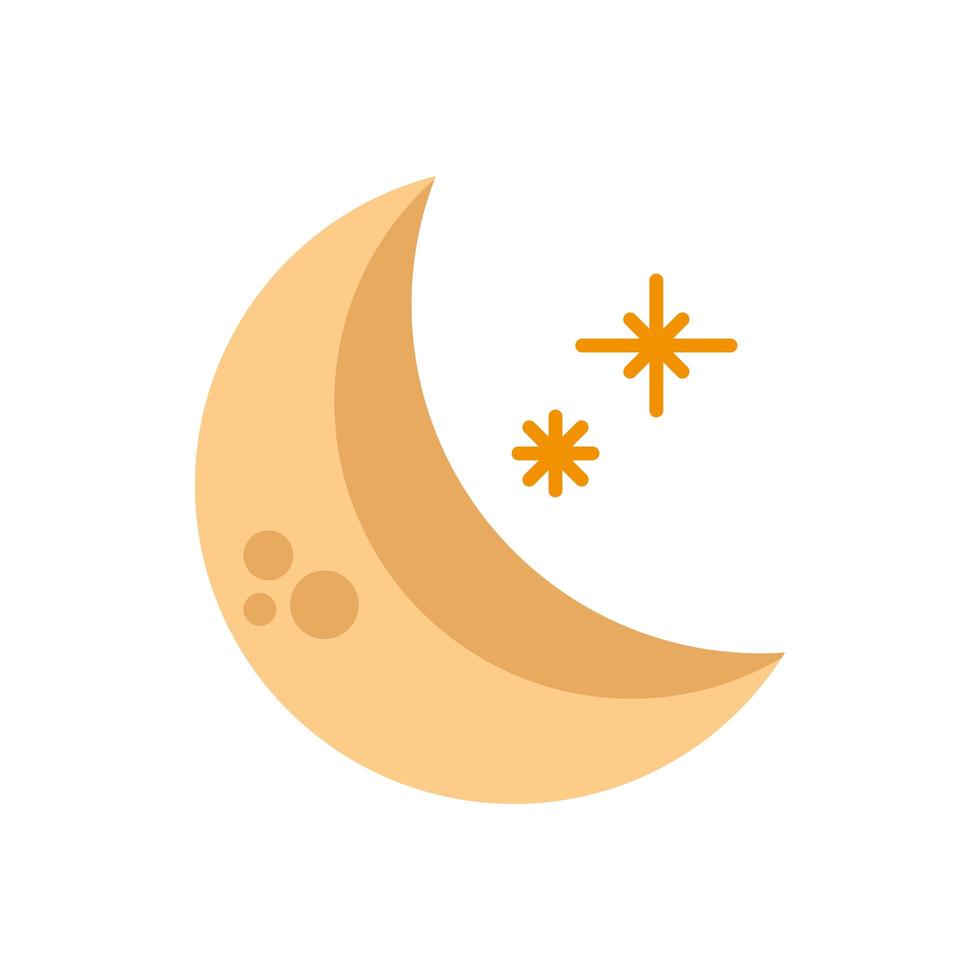 lune avec des étoiles design vectoriel isolé