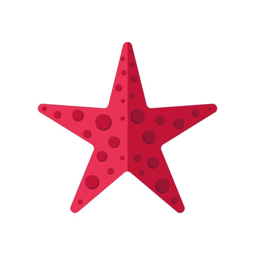 icône de style plat animal coquille étoile de mer vecteur