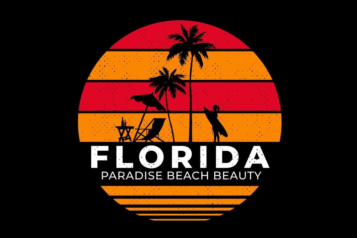 t-shirt plage paradis floride beau style rétro vecteur