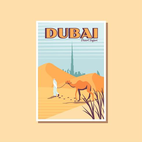 Carte postale de Desert Safari Dubai Tourism Activity vecteur