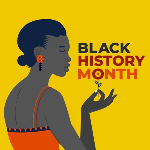 Mois de l'histoire des femmes afro-américaines noires vecteur